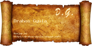Drahos Gyula névjegykártya